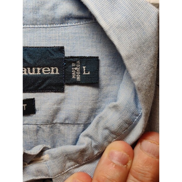 Polo Ralph Lauren Mens size large blue Classic fit linen short Sleeve Polo Logo - Picture 4 of 6